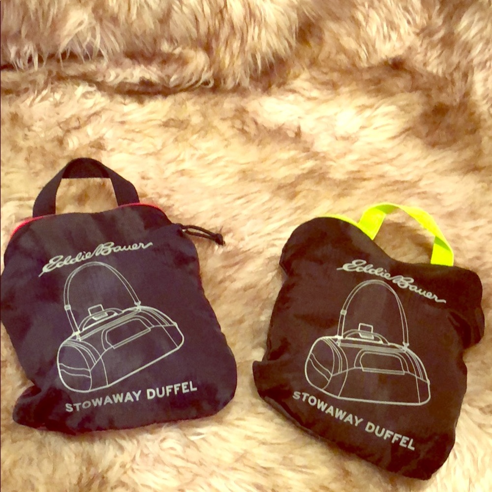 Two Eddie Bauer Stowaway Duffels